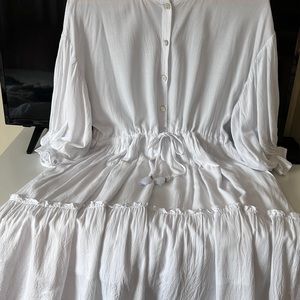 Flowy white dress oversized one size
